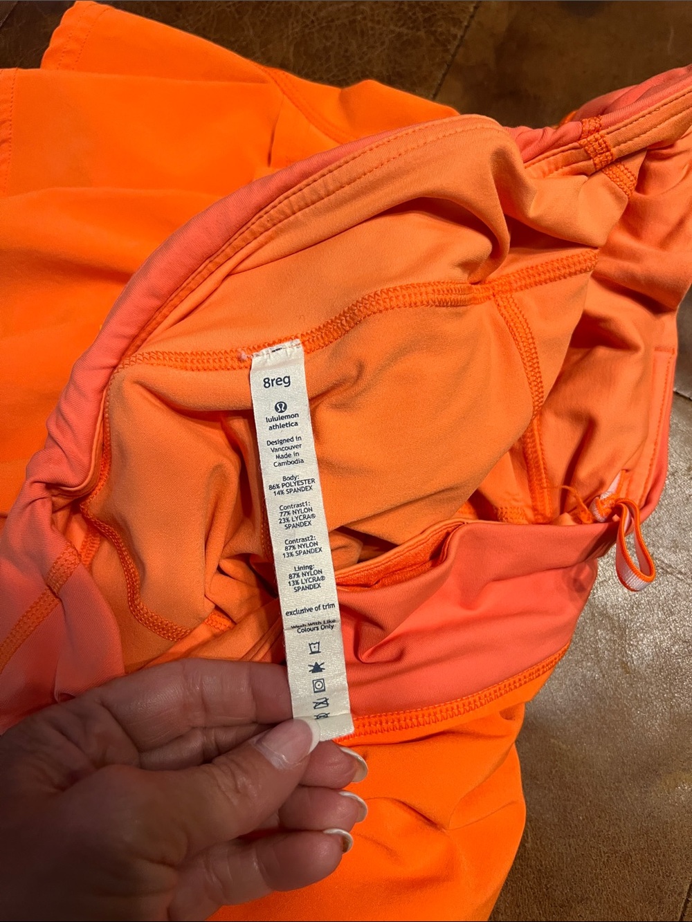 Lululemon neon orange skirt - Picture 3 of 5